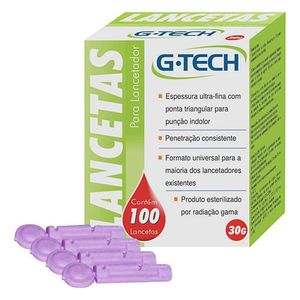 Lancetas p/ Lancetador - G-Tech - 30g Caixa 100UN