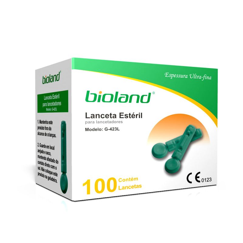 Lanceta-Descartavel---Bioland---Caixa-100-Unidades-G423L-Center-Medical