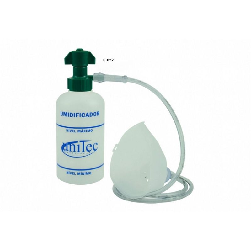 Kit-Umidificador-p--Oxigenio---Frasco-PVC-250-ml-e-Mascara-Infantil---Unitec--UD212-Center-Medical