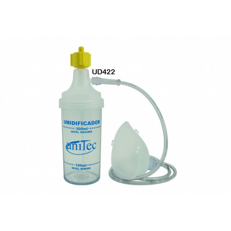 Kit-Umidificador-p--Ar-Comprimido---Frasco-em-Policarbonato-400-ml-e-Mascara-Infantil---Unitec---UD322-Center-Medical