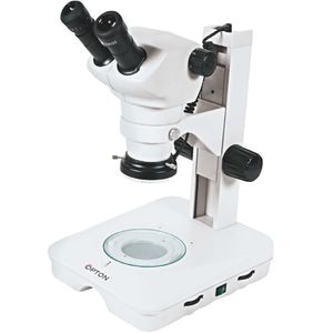 Microscópio Estereoscópico Binocular Zoom 0.8X 5X Aumento 8 X 200X e Iluminação Transmitida e Refletida LED 2W