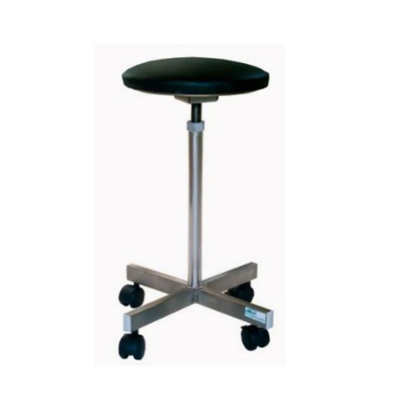 Banqueta-Giratoria-em-Aco-Inox-Assento-Estofado-com-Rodizios---CM-0135-HO-Center-Medical