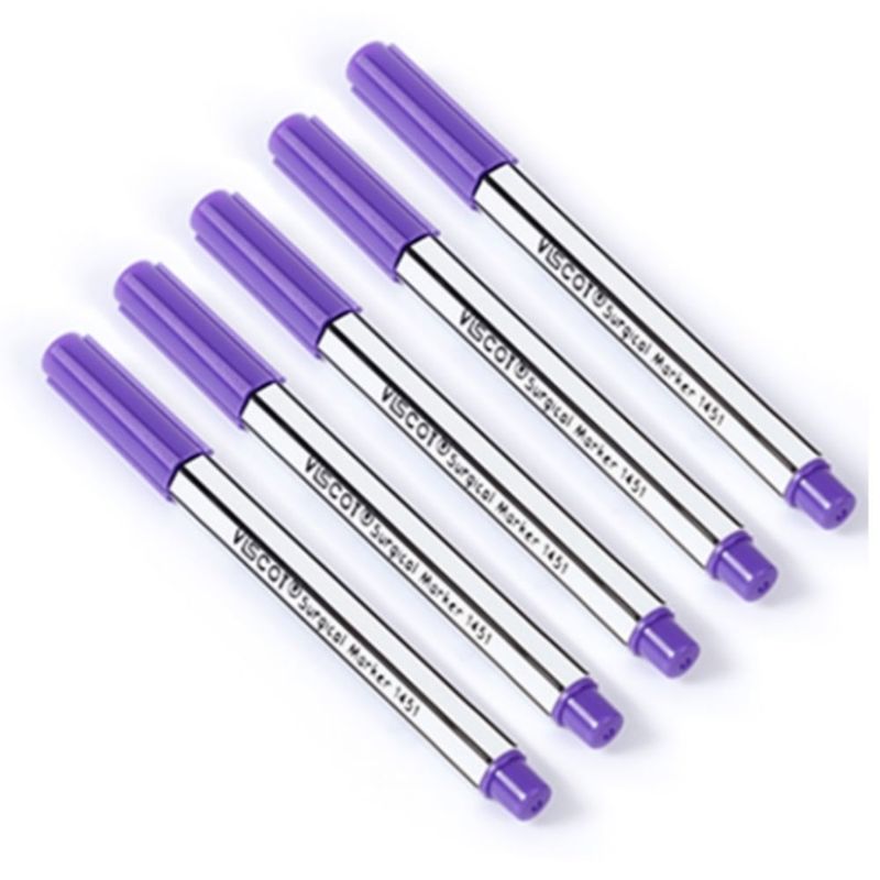 Kit-5-Canetas-Marcadora-Viscot-1451-200-Ponta-Fina-Regular---Roxa-Center-Medical