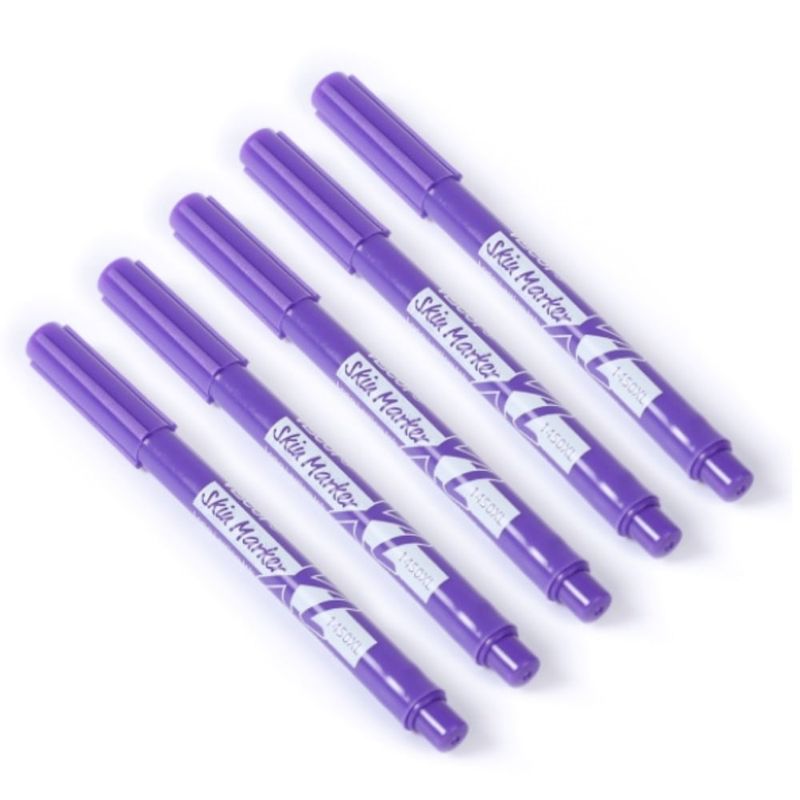 Kit-5-Canetas-Marcadora-Viscot-1450XL-200-Ponta-Fina-Regular---Roxa-Center-Medical