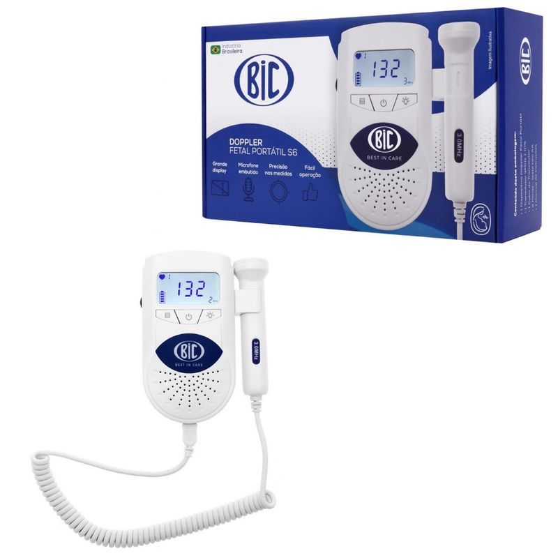 Doppler-Fetal-Portatil-Digital-Tela-LCD-BIC---S6-Center-Medical