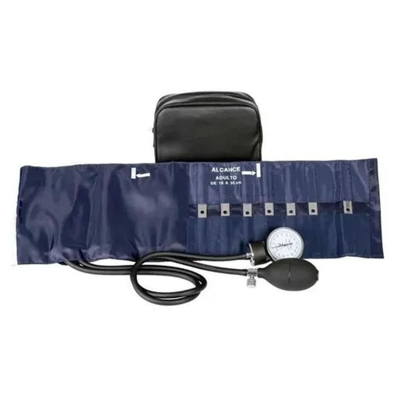 Esfigmomanometro-Aneroide-em-Nylon-com-Fecho-de-Metal---Premium-Center-Medical
