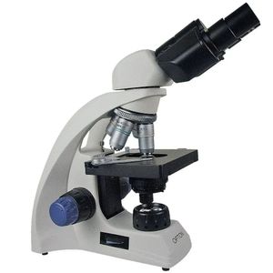 Microscópio Biológico Binocular com Ampliação de 40x até 1000x (opcional até 2000X), Iluminação LED e Suporte para Bateria Recarregável